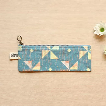 印花樂拉鏈扁袋(小)巴黎藍色