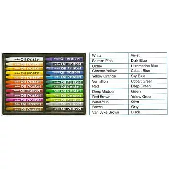 【Shachihata 日本寫吉達】Artline Oil Pastel 三角筆桿粉蠟筆 EOPT-A-24S 24色