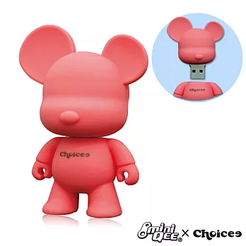 Choicee x MiniQee 大頭熊 8GB 隨身碟-兩色蜜桃粉