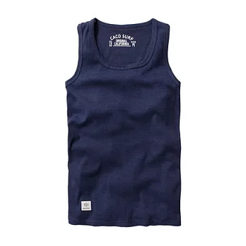 【CACO】CACO SURF．美式休閒．螺紋坦克背心(男)M花紗藍