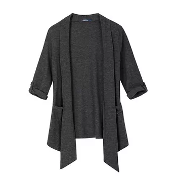 【CACO】CACO SURF．美式休閒．素面七分袖罩衫(女)S深麻灰