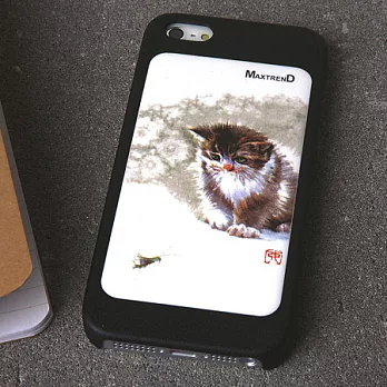 MAXTREND精緻燒窯iPhone5精密陶瓷手機保護殼-貓咪黑(MT011027DB3)貓咪黑