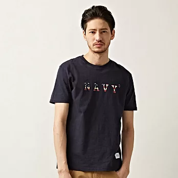 【CACO】NAVY．獨家經銷．美國國旗字母短T(男)S丈青