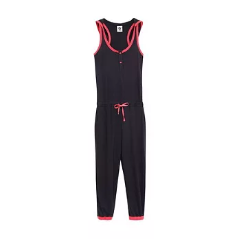 【CACO】CACO ST．美式街頭．連帽滾邊綁帶背心連身褲(女)FREE丈青