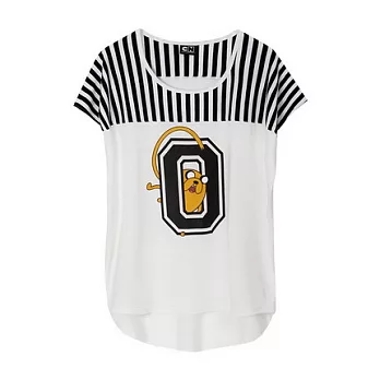 【CACO】探險活寶．授權款．老皮條紋拼接上衣(女)FREE白