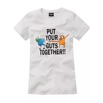 【CACO】探險活寶．授權款．老皮阿寶牽手短T(女)S白