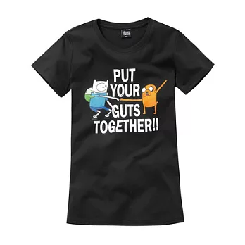 【CACO】探險活寶．授權款．老皮阿寶牽手短T(女)S黑