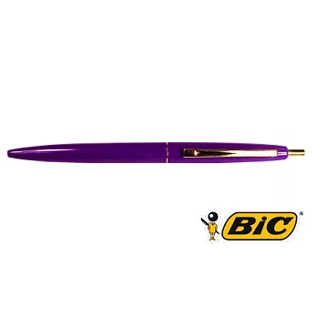 BIC CLIC GOLD 0.7金夾按壓圓珠筆深紫