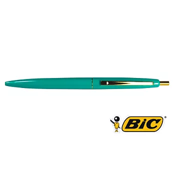 BIC CLIC GOLD 0.7金夾按壓圓珠筆湖水綠