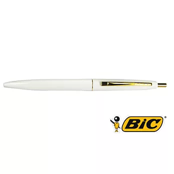 BIC CLIC GOLD 0.7金夾按壓圓珠筆白