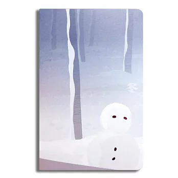 【不言四季系列】創意車縫線筆記本-冬戲雪。A5（圓點）