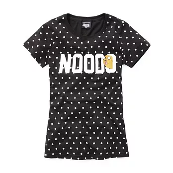 【CACO】探險活寶．授權款．老皮植絨點點短T(女)S黑