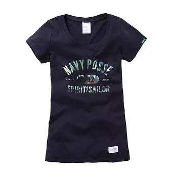 【CACO】NAVY．獨家經銷．POSSE膠印短T(女)S丈青