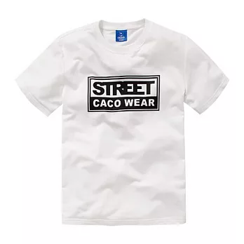 【CACO】CACO ST．美式街頭．ST厚棉短T(男)S白
