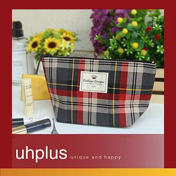 uhplus {COLLEGE LEAGUE} Q-plus 巧妝包- Gray Plaid