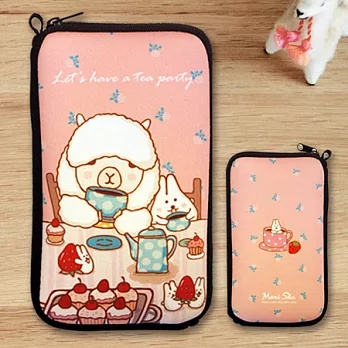 《Mori Shu》潛水布手機/硬碟/3C包- 羊駝下午茶