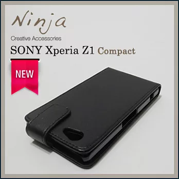 【東京御用Ninja】Sony Xperia Z1 Compact專用硬式掀蓋型保護皮套（黑色）
