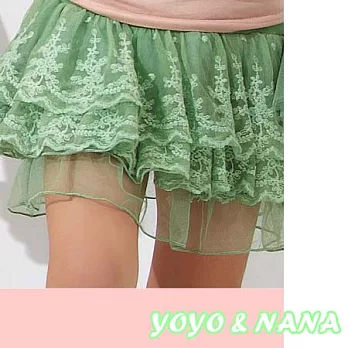 精品童裝yoyo&nana-25036 #13-夢幻蕾絲短裙-綠140綠色