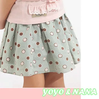 精品童裝yoyo&nana-25075 #09-好感水洗棉短裙-綠120綠色
