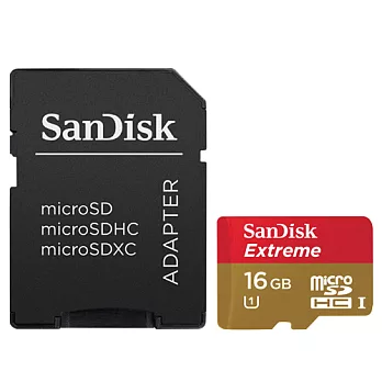 SanDisk 16G Extreme microSDHC UHS-I 80MB/S 記憶卡