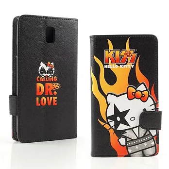 KISS HELLO KITTY Samsung Galaxy note3 繽紛系列彩繪皮套-火焰KISS