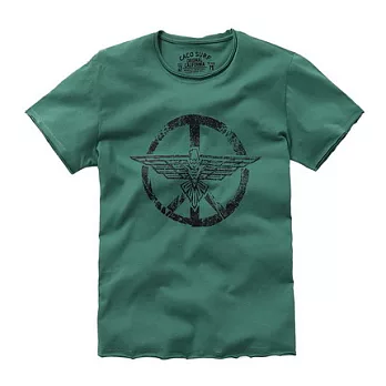 【CACO】CACO SURF．美式休閒．和平老鷹拓印感短T(男)S軍綠