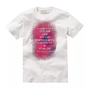 【CACO】GRAPHIC T．設計圖像．迷幻噴墨短T(男)S白