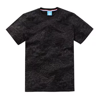 【CACO】CACO ST．美式街頭．迷彩線條短T(男)S黑