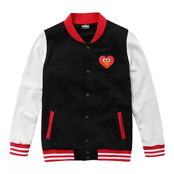 【CACO】芝麻街．授權款．ELMO薄棒球外衣(女)S黑