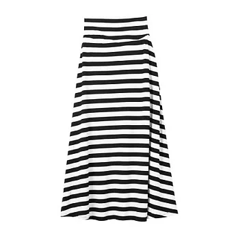 【CACO】CACO SURF．美式休閒．棉質條紋長裙(女)FREE黑