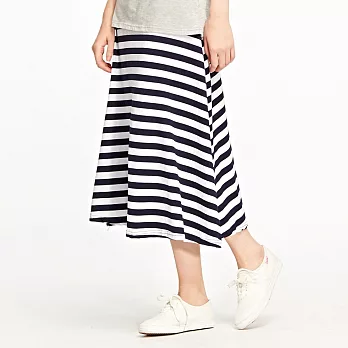【CACO】CACO SURF．美式休閒．棉質條紋長裙(女)FREE丈青