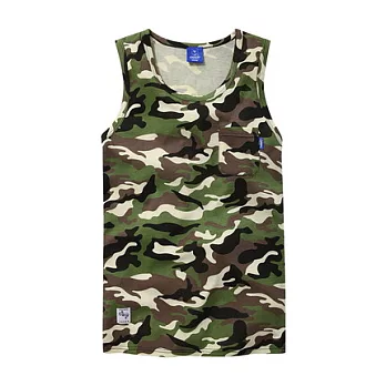 【CACO】CACO ST．美式街頭．口袋迷彩背心(男)S淺卡其