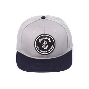 【CACO】NAVY．獨家經銷．繡章配色棒球帽灰