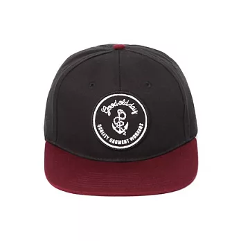 【CACO】NAVY．獨家經銷．繡章配色棒球帽黑