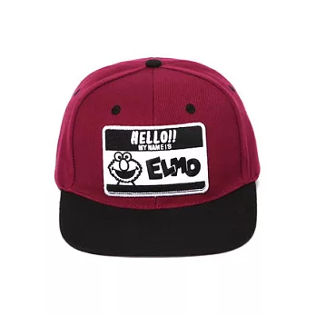 【CACO】芝麻街．授權款．ELMO布章棒球帽暗紅