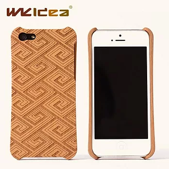WKidea iPhone 5/5S 側邊弧度木作殼_中國圖騰類【雲雷紋】_山毛櫸山毛櫸