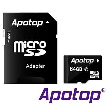 APOTOP MicroSDXC Class 10 記憶卡-64GB (附SD轉卡)