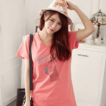 【韓國連線】。韓國空運 馬卡絨冰淇淋鹿T恤上衣 梅粉系