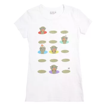 《米各說》多多鼠_You r my color dot 短袖 蜜桃棉 女TS白