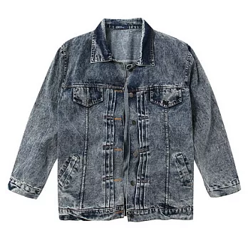 【CACO】CACO SURF．美式休閒．個性水洗牛仔外套(女)FREE藍色