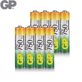 GP低自放鎳氫充電池4號750mAh (8入超值包)