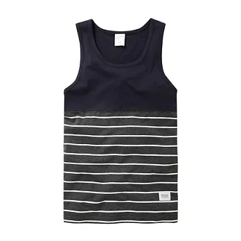 【CACO】NAVY．獨家經銷．拼接條紋背心(男)M丈青