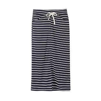 【CACO】CACO SURF．美式休閒．條紋棉長裙(女)FREE丈青