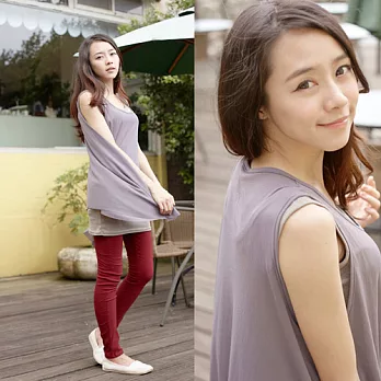 【韓國連線】。甜美無限美背印字雪紡上衣 灰系