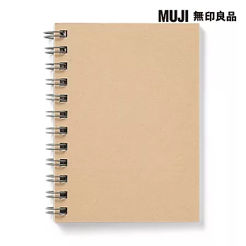 [MUJI 無印良品]植林木不易透色雙環筆記本(橫線)/A7.米