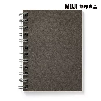 [MUJI 無印良品]植林木不易透色雙環筆記本(橫線)/A7.深灰
