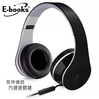 E-books S4 頭戴摺疊耳機麥克風黑