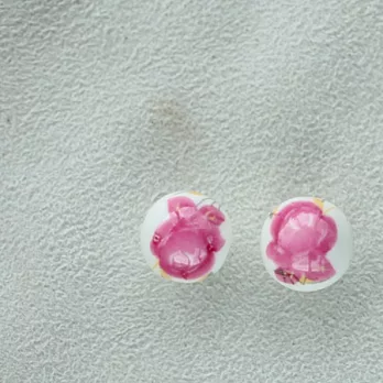 摯愛薔薇貼花陶瓷珠*2‧輕靈之森手工療癒系