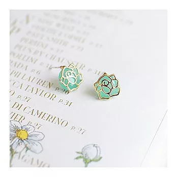 Enya★925銀 冰晶玫瑰耳環薄荷