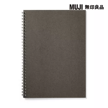 [MUJI 無印良品]植林木不易透色雙環筆記本(橫線)/B5.深灰